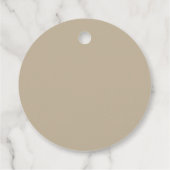 Weich hellbeige Hintergrund - Hochzeitsdesign Geschenkanhänger (Rückseite)