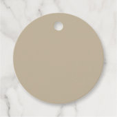Weich hellbeige Hintergrund - Hochzeitsdesign Geschenkanhänger (Vorderseite)