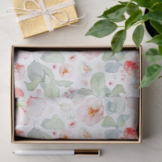 Weich hellrosa Blume Botanisch Seidenpapier (Geschenk)