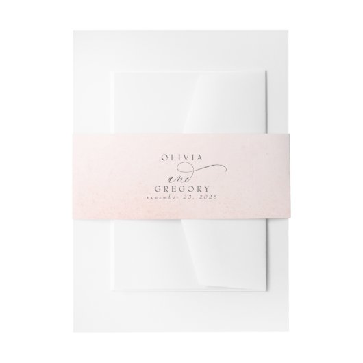Weich hellrosa Eleganter Einladung zur Hochzeit Ba Einladungsbanderole (Vorderseite Beispiel)