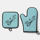 Weich mich weg ofenhandschuh & Topflappen-Set (Vorderseite)