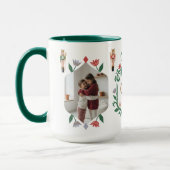 Weich-Nutcracker-Monogramm und Foto-grüner Bow Tasse (Links)