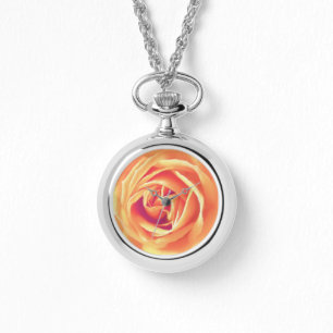 Weich orange Rose Armbanduhr