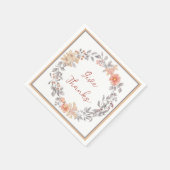 Weich orangefarbener Blumenkranz Serviette (Ecke)
