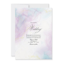 Weich Pastel Blau und Gold Alkohol Tinte Hochzeit