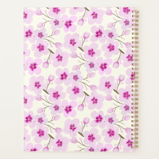 Weich Pastel Cherry Blossom Blume Planer (Rückseite)