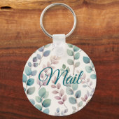 Weich Pastel Eucalyptus Blätter Schlüssel Schlüsselanhänger (Vorderseite)