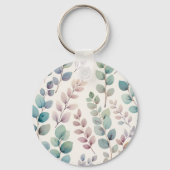 Weich Pastel Eucalyptus Blätter Schlüssel Schlüsselanhänger (Rückseite)