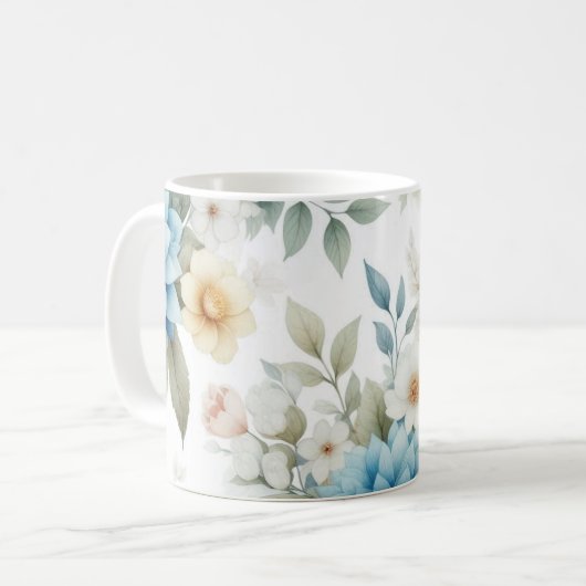 Weich Pastel floral Blue Dahlia Tasse (Vorderseite Links)