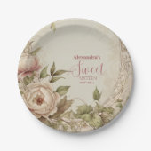 Weich Pastel Floral Wasserfarbe Süß 16 Pappteller (Vorderseite)