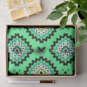 Weich Pastel grünes Ethnic Boho Geometric Muster Seidenpapier (Geschenk)