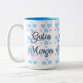 Weich Pastel Herzmuster Guten Morgen Tasse (Links)