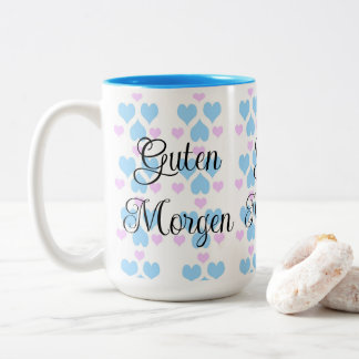 Weich Pastel Herzmuster Guten Morgen Tasse