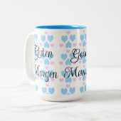 Weich Pastel Herzmuster Guten Morgen Tasse (Vorderseite Links)