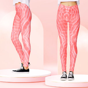 Weich Pastel Pink Abstrakt Wavy Art Athletic Wear Leggings