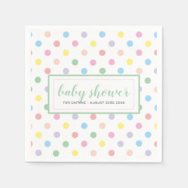 Weich Pastel Polka Dots Babyduschpapier Serviette