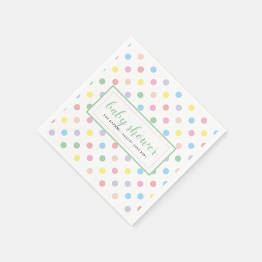 Weich Pastel Polka Dots Babyduschpapier Serviette (Ecke)