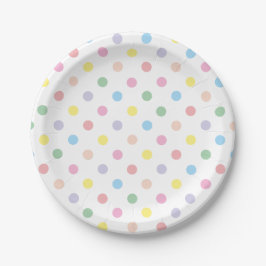 Weich Pastel Polka Dots Celebration Pappteller