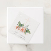 Weich Pastel Rose Blumenkreuz Taufe Geschenkanhänger (Beispiel)