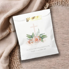 Weich Pastel Rose Blumenkreuz Taufe Geschenktütchen