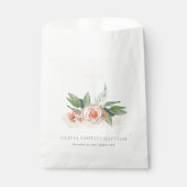 Weich Pastel Rose Blumenkreuz Taufe Geschenktütchen (Vorderseite)