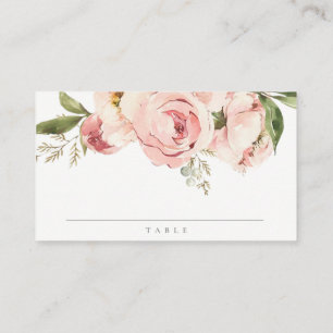 Weich Pastel Rose Blumenkreuz Taufe Platzkarte