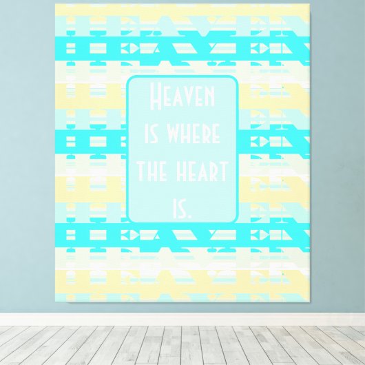 Weich Pastel Türkis Beige Modernes Himmelsmuster Leinwanddruck (Insitu (Holzboden))