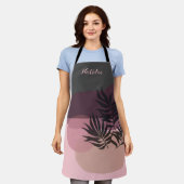 Weich Pastell Abstrakt Pink & Grau Tropische Schür Schürze (Getragen)
