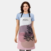 Weich Pastell Abstrakt Pink Tropische Schürze (Getragen)