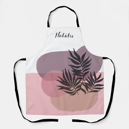 Weich Pastell Abstrakt Pink Tropische Schürze (Vorderseite)