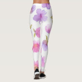 Weich Pastell Aquarellfarben Pink und Lavender Blu Leggings (Rückseite)