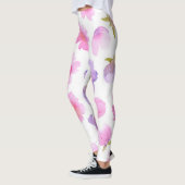 Weich Pastell Aquarellfarben Pink und Lavender Blu Leggings (Links)