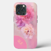 Weich Pastell Blume Mit Monogramm Case-Mate iPhone Hülle (Rückseite)
