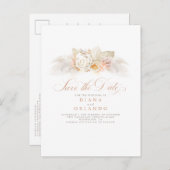 Weich Pastell Blume Pampas Gras Save the Date Ankündigungspostkarte (Vorne/Hinten)