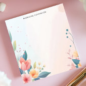 Weich Pastell Floral Corner Border Personalisiert Notizblock