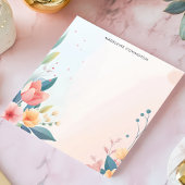 Weich Pastell Floral Corner Border Personalisiert Notizblock