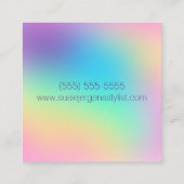 Weich Pastell Gradient Quadratische Visitenkarte (Rückseite)