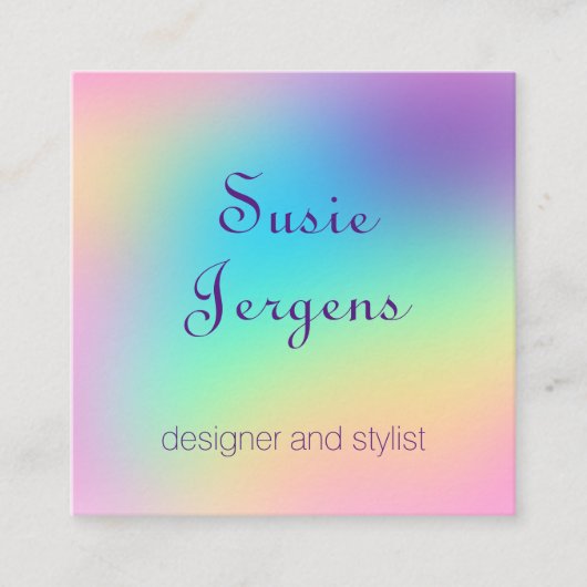 Weich Pastell Gradient Quadratische Visitenkarte (Vorderseite)