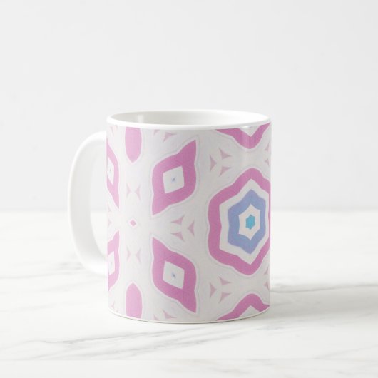 Weich Pastell Kaleidoskop Keramik Tasse (Vorderseite Links)