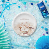 Weich Pastell Pampas Grass und Blume Boho Pappteller (Party)