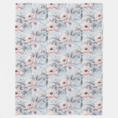 Weich Pastell Peony Blume Floral Fleecedecke (Vorderseite)