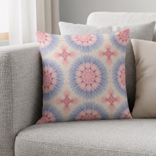 Weich Pastell Pink Blau Kaleidoskop Muster Kissen