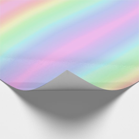 Weich Pastell Rainbow Ästhetische Farbstreifen Geschenkpapier (Ecke)