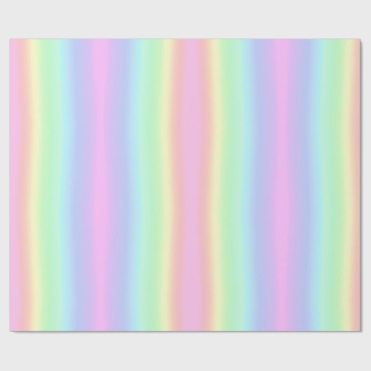Weich Pastell Rainbow Ästhetische Farbstreifen Geschenkpapier (Flach)