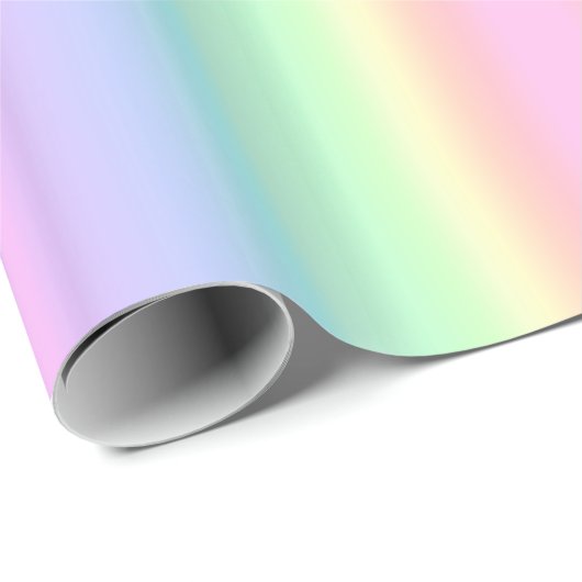 Weich Pastell Rainbow Ästhetische Farbstreifen Geschenkpapier (Rolleneckpunkt)