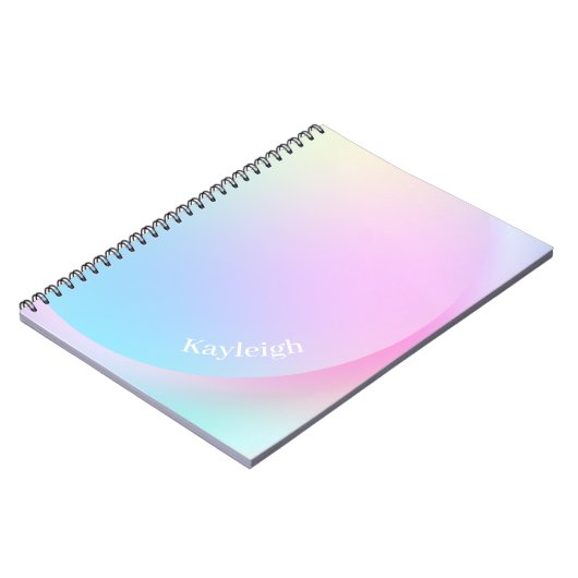 Weich Pastell Rainbow Gradient Form Foto Notizblock (Linke Seite)