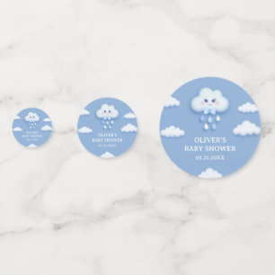 Weich pastellblaue Wolke 9 Junge Babydusche Confet Konfetti