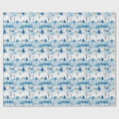 Weich pastellfarbene blaue Winterlandschaft Geschenkpapier (Flach)
