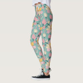 Weich pastellfarbene Blumenmuster Leggings (Links)