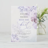 Weich pastellfarbene lila lila staubige blaue Früh Einladung (Stehend Vorderseite)